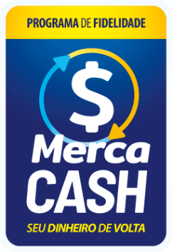 Logo Programa de Fidelidade Merca Cash, seu dinheiro de volta