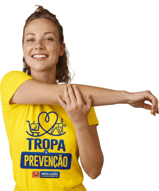 mulher alongando tropa da prevenção mercadao